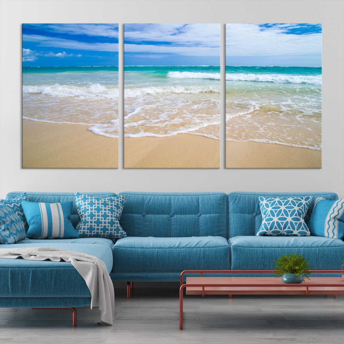 Soothing Tropical Beach Wall Art Canvas Print Coastal Ocean Holiday Season Wall Decor