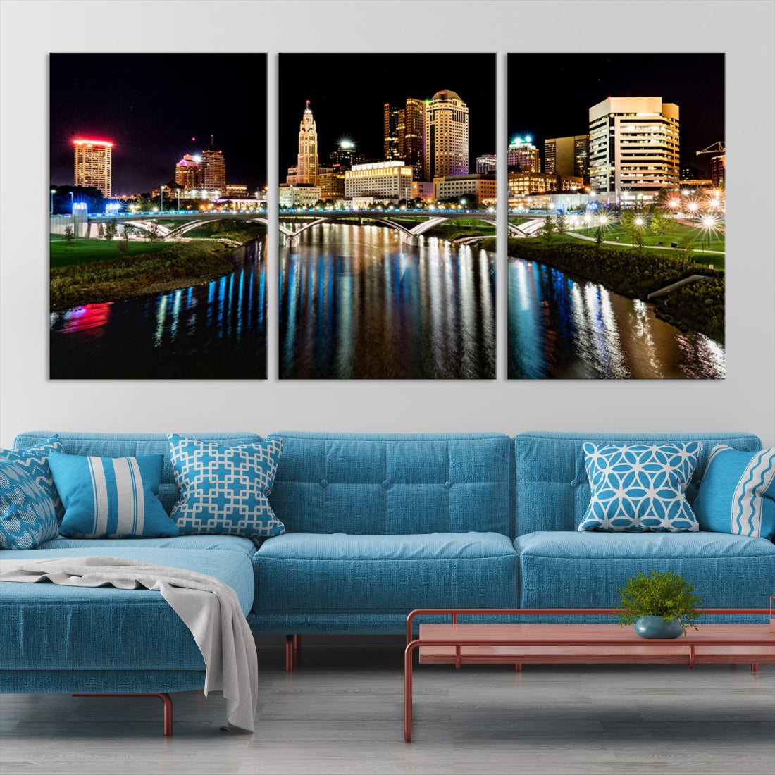 Downtown Columbus City Photography Wall Art Decor Skyline Canvas Print