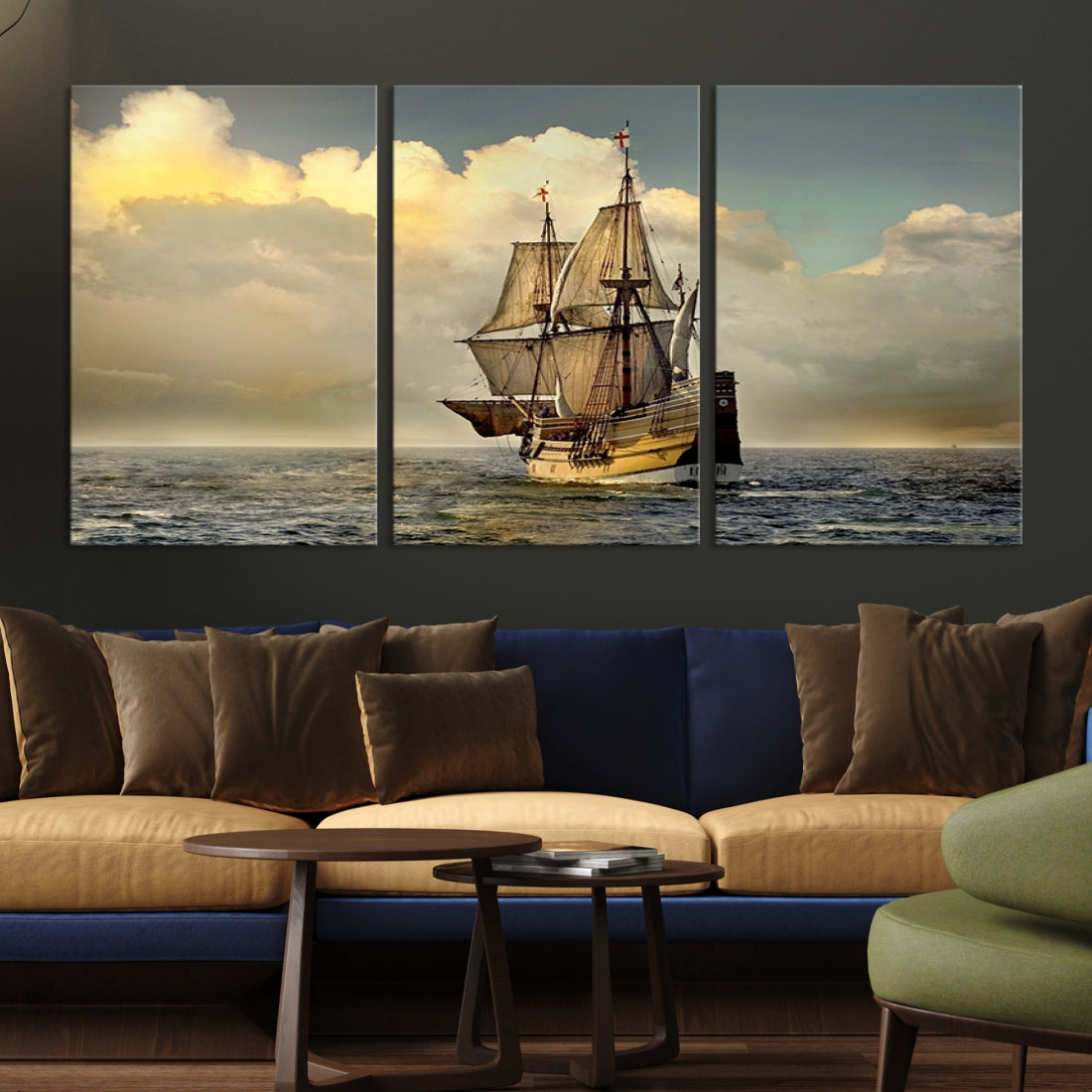 English War Ship Giclee Canvas Extra Large Wall Art Print