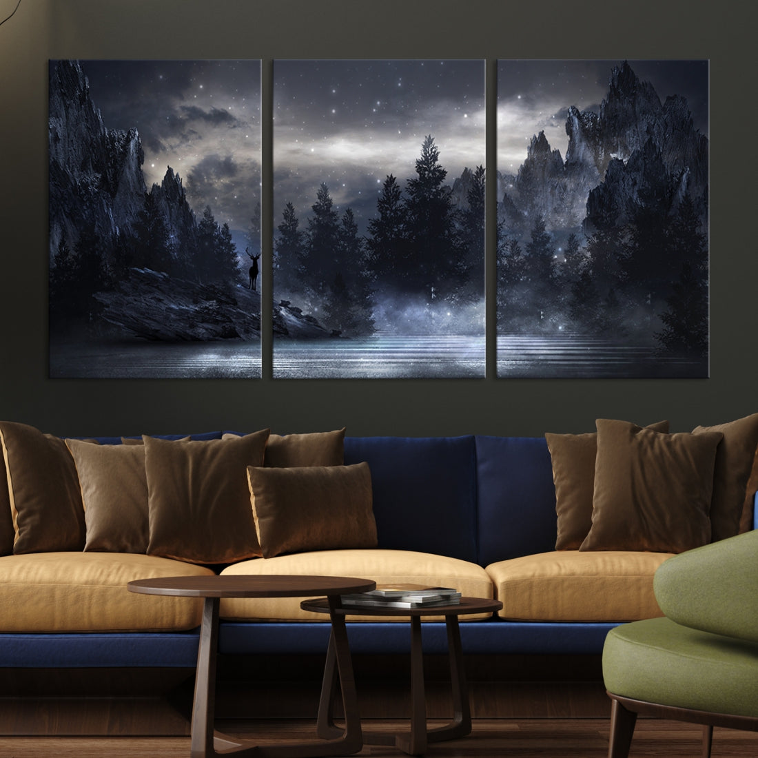 Thrilling Dark Forest Wall Art Canvas Print