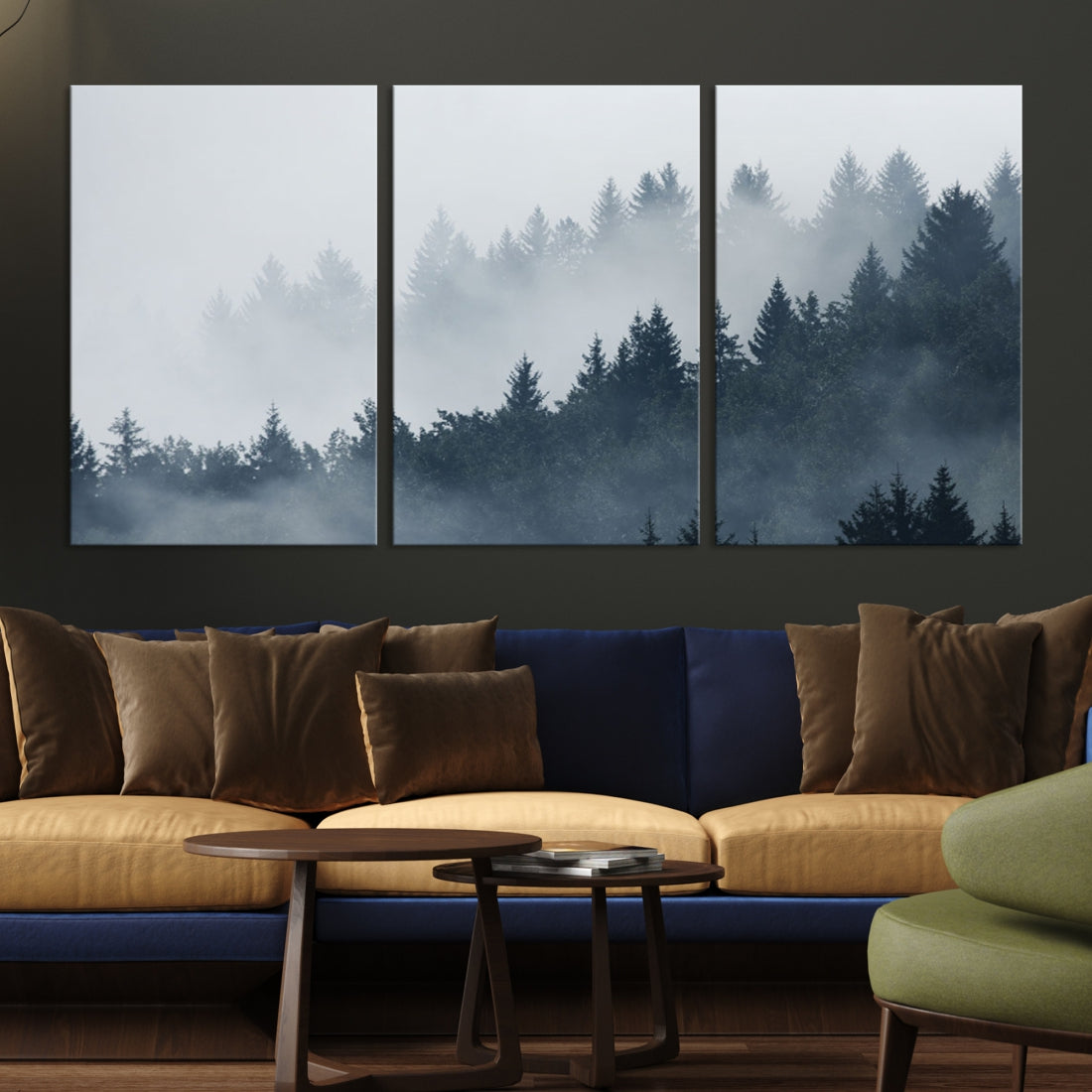 Bring the Peaceful Beauty of a Misty Foggy Forest with Clouds to Your Home with Our Nature Wall Art Canvas Print