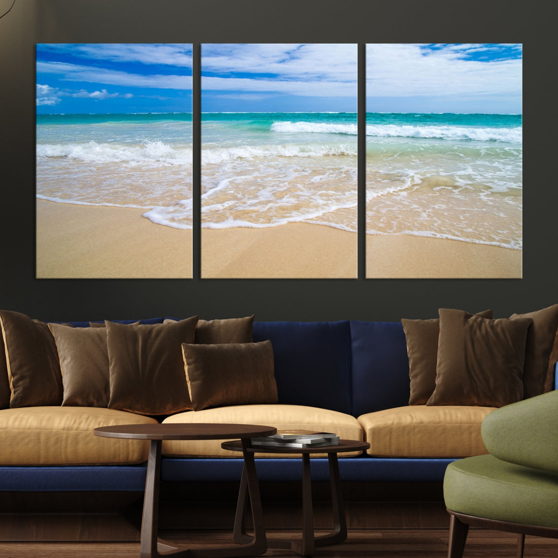 Soothing Tropical Beach Wall Art Canvas Print Coastal Ocean Holiday Season Wall Decor