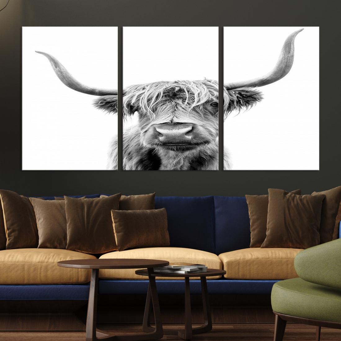 Bring the Charm of a Scottish Highland Cow to Your Farmhouse with Our Wall Art Canvas PrintA Rustic & Cozy Decor