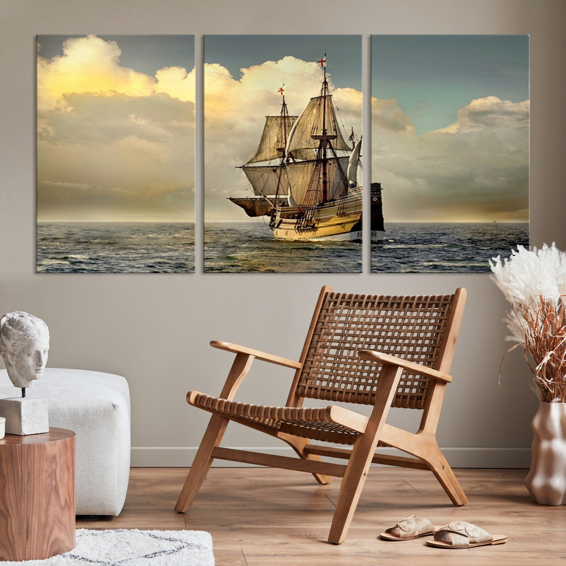 English War Ship Giclee Canvas Extra Large Wall Art Print