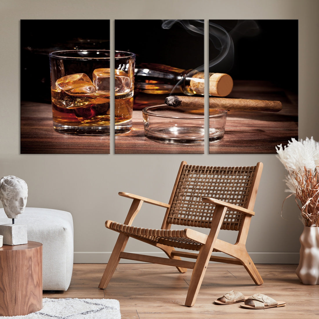 Elegant Whiskey Wall Art Canvas Print Bourbon Art Printing Modern Decor