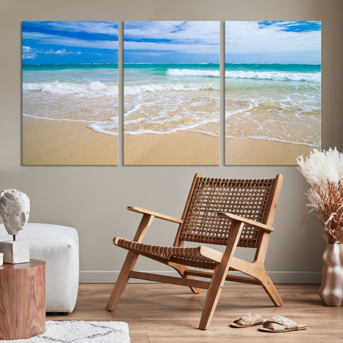 Soothing Tropical Beach Wall Art Canvas Print Coastal Ocean Holiday Season Wall Decor