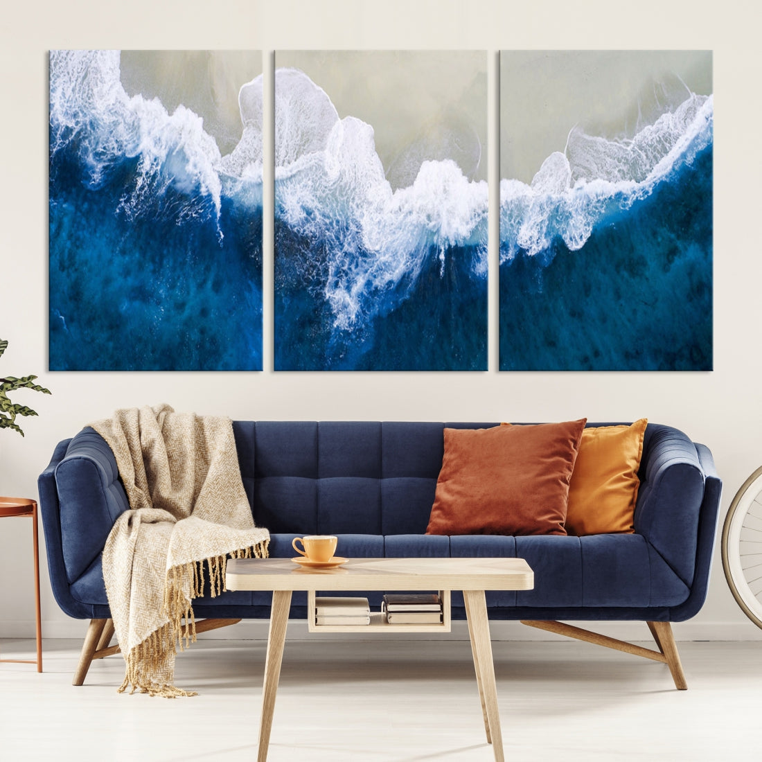 Hypnotic Aerial Beach Photo Wall Art Print Extra Large Ocean Canvas Print