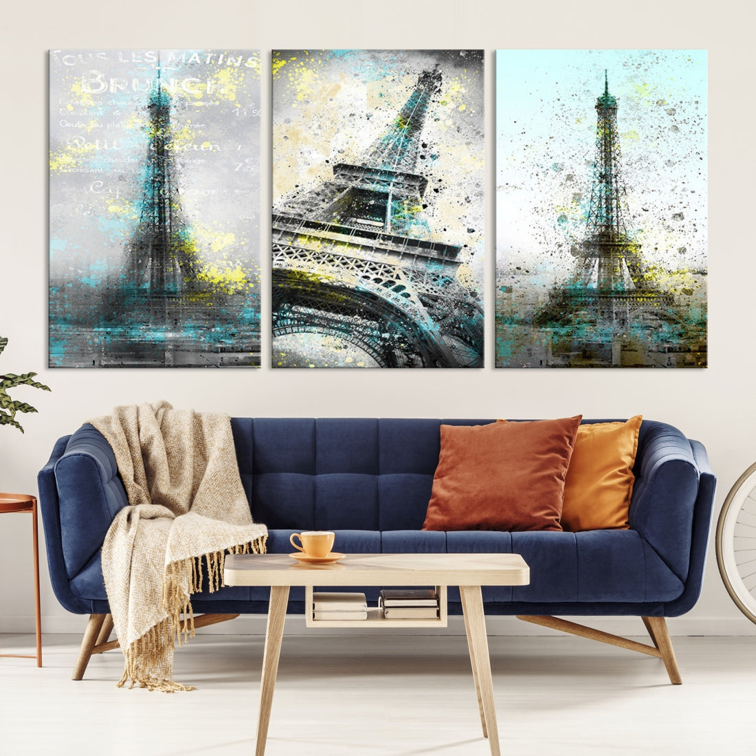 High Quality Antiqued Eiffel Tower Premium Giclee Canvas Wall Art Print