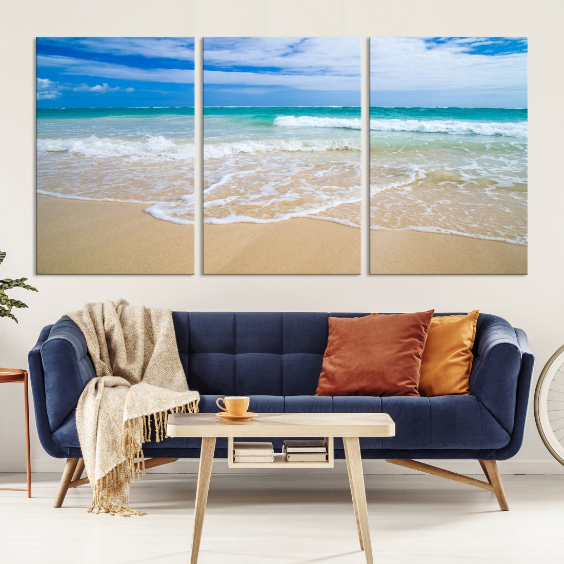 Soothing Tropical Beach Wall Art Canvas Print Coastal Ocean Holiday Season Wall Decor