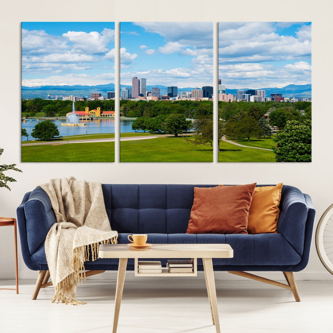 Spring in Denver Cityscape View Large Wall Art Canvas Print