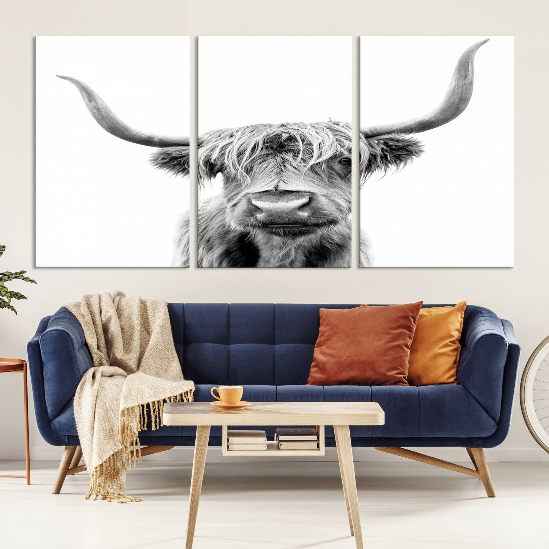 Bring the Charm of a Scottish Highland Cow to Your Farmhouse with Our Wall Art Canvas PrintA Rustic & Cozy Decor