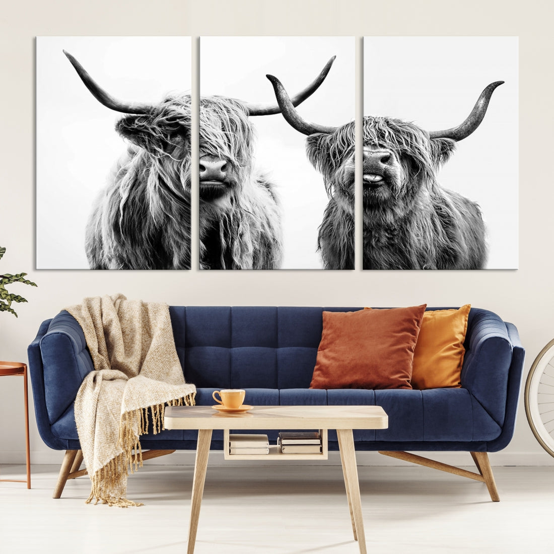 Bring the Charm of a Scottish Highland Cow to Your Farmhouse with Our Wall Art Canvas PrintA Rustic & Cozy Decor