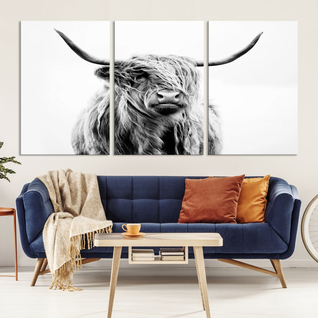 Bring the Charm of a Scottish Highland Cow to Your Farmhouse with Our Wall Art Canvas PrintA Rustic & Cozy Decor