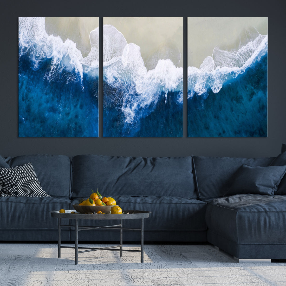 Hypnotic Aerial Beach Photo Wall Art Print Extra Large Ocean Canvas Print