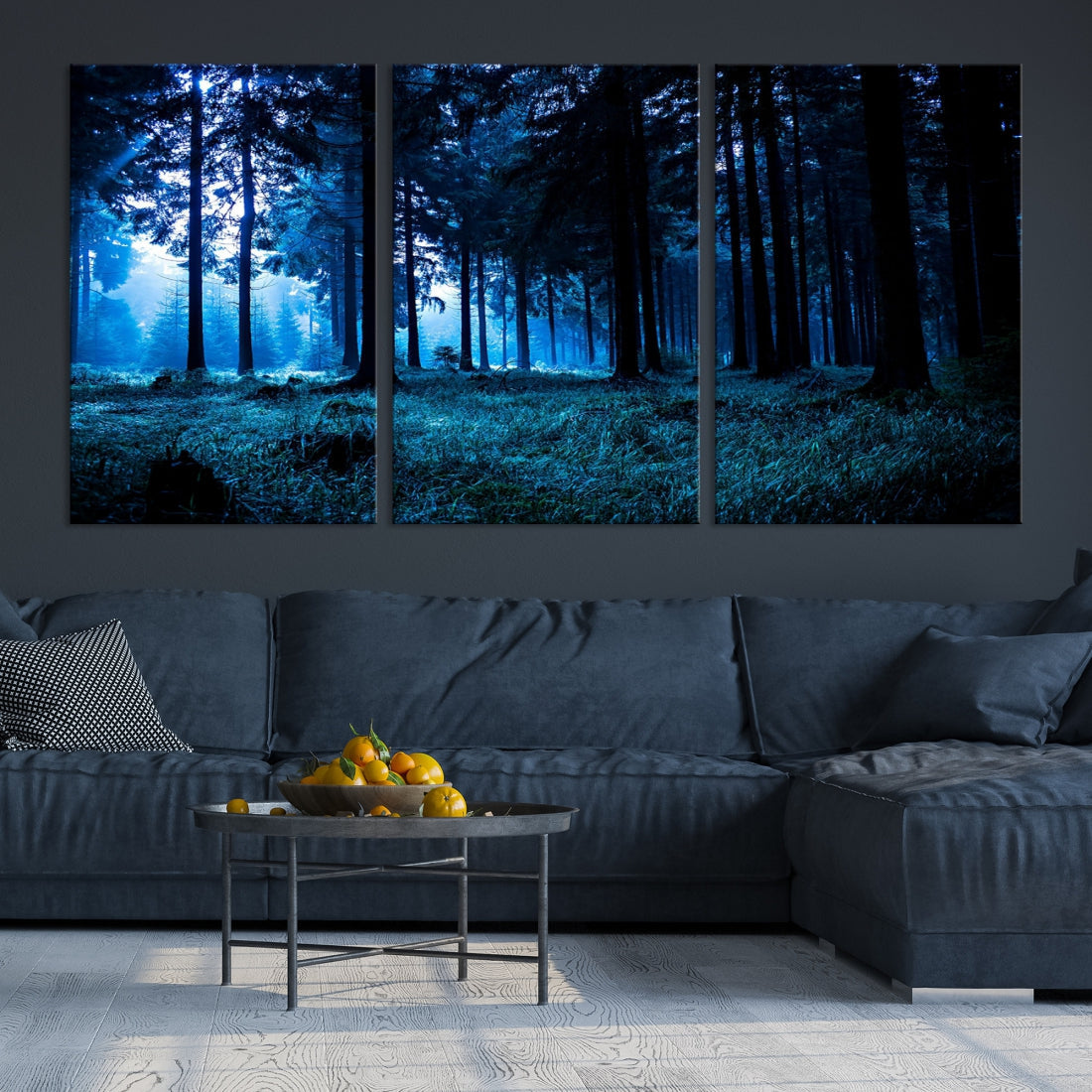 Mystic Dark Forest Wall Art Large Forest Canvas Print Landscape Canvas Art Multi Panel Wall Art Large Piece Canvas Set