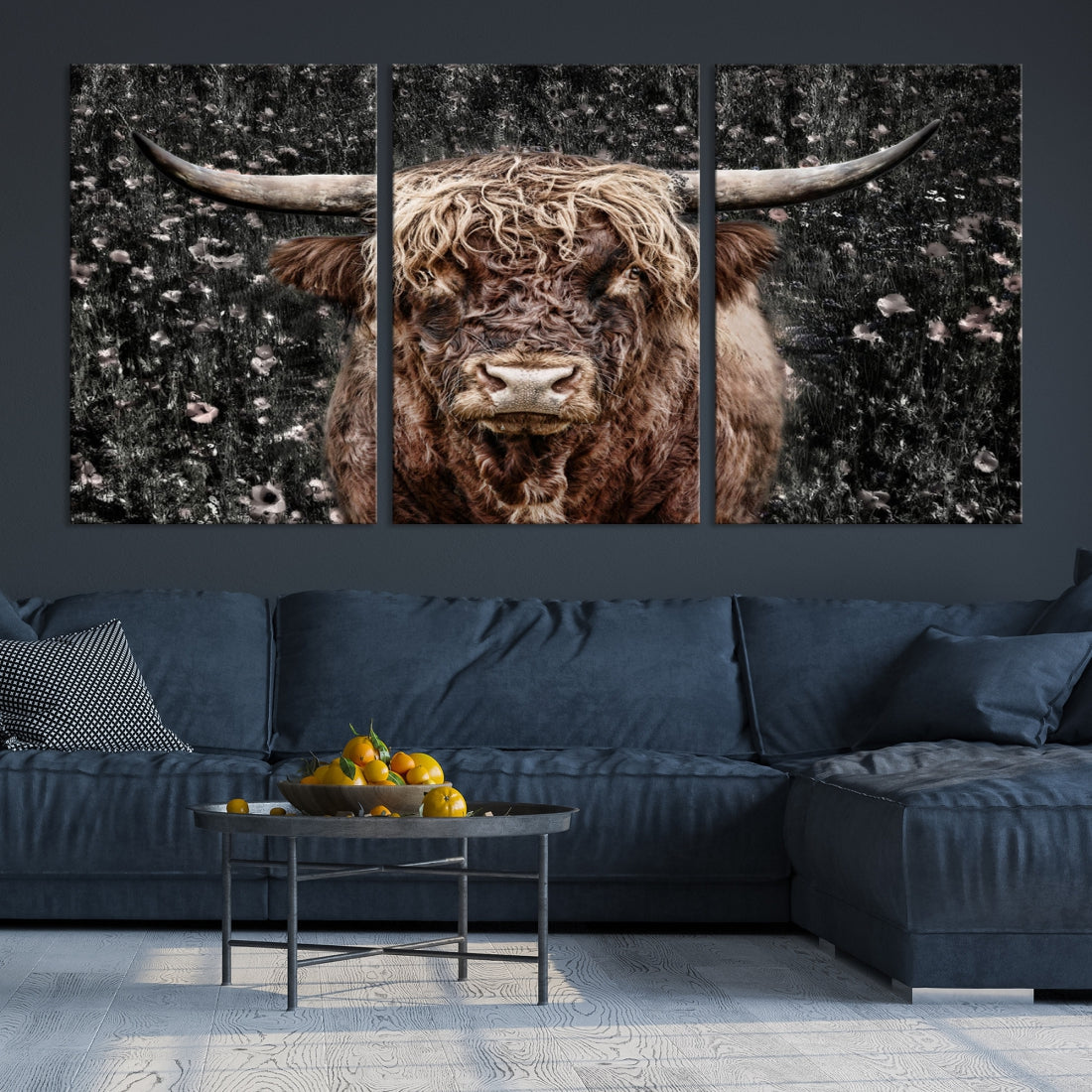 Highland Cow Photography Canvas Wall Art Print Animal Wall Art Painting Large Cow Canvas Print Home Office Ranch Farm