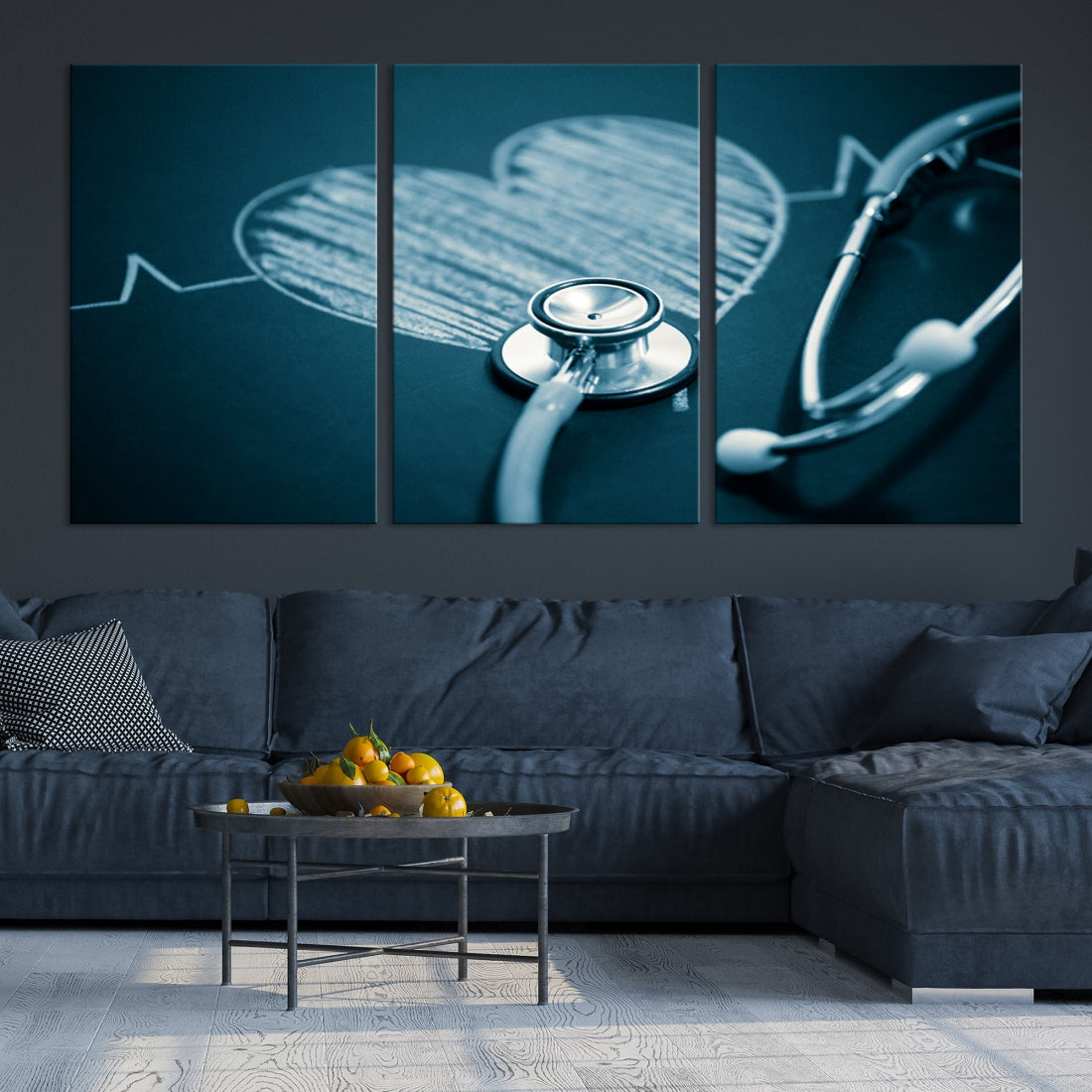 Stethoscope Wall Art Canvas Print Doctor Health Artwork Framed Ready to Hang