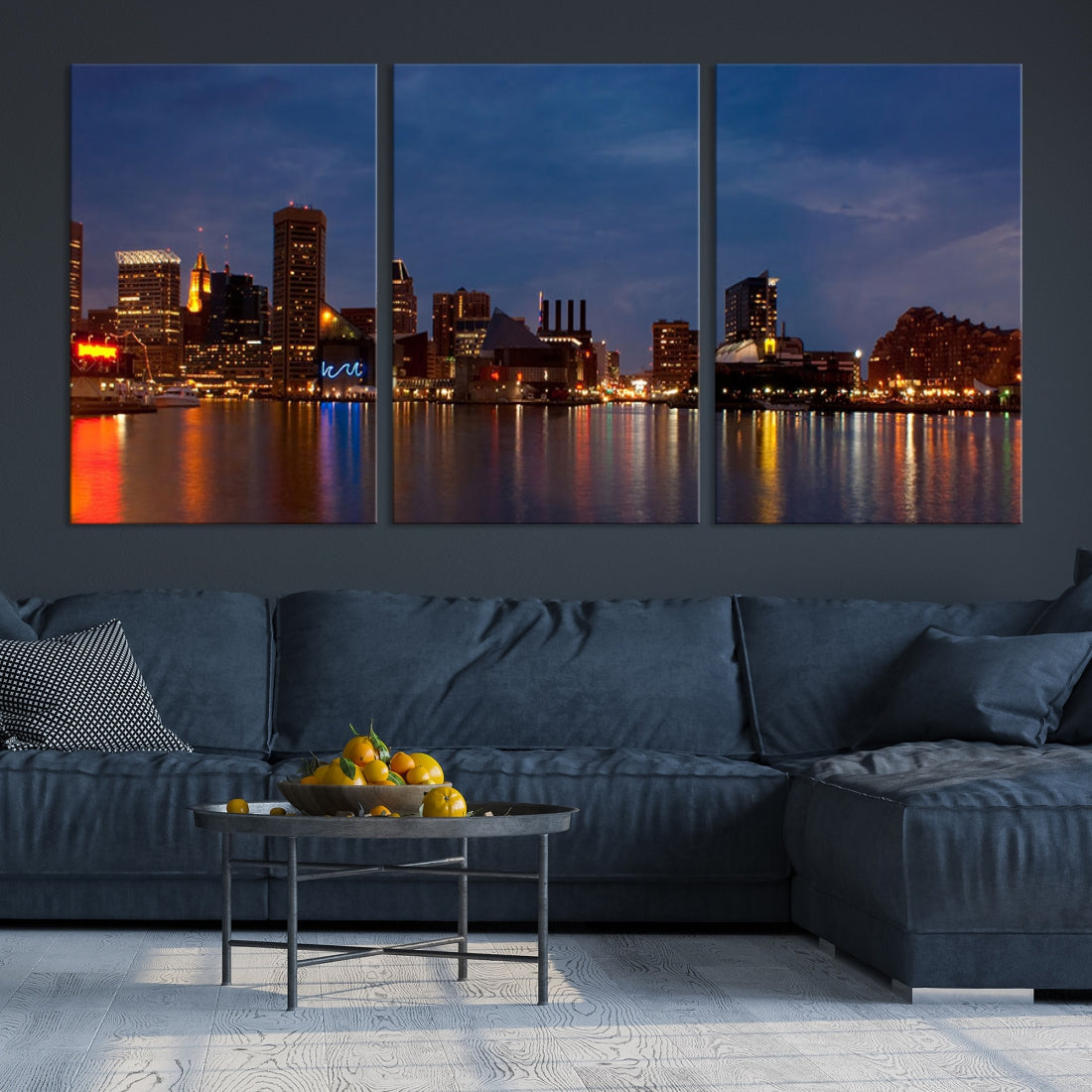 Baltimore City Downtown Skyline Cityscape Large Wall Art Canvas Print