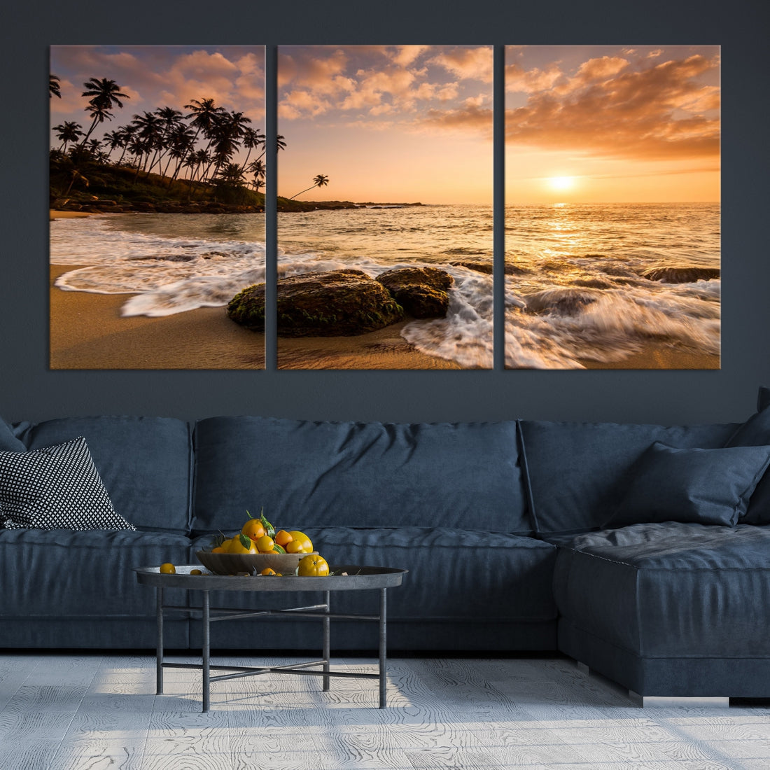 Tropical Island and Sunset Landscape Giclee Print Large Canvas Wall Art