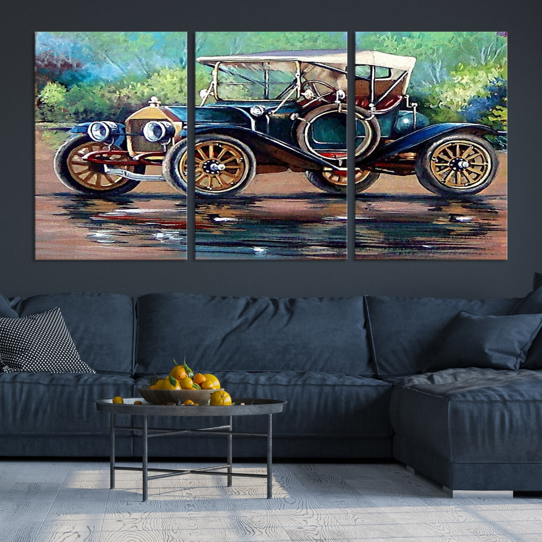 Oil Painting Old Retro Auto Car Giclee Canvas Extra Large Wall Art Print