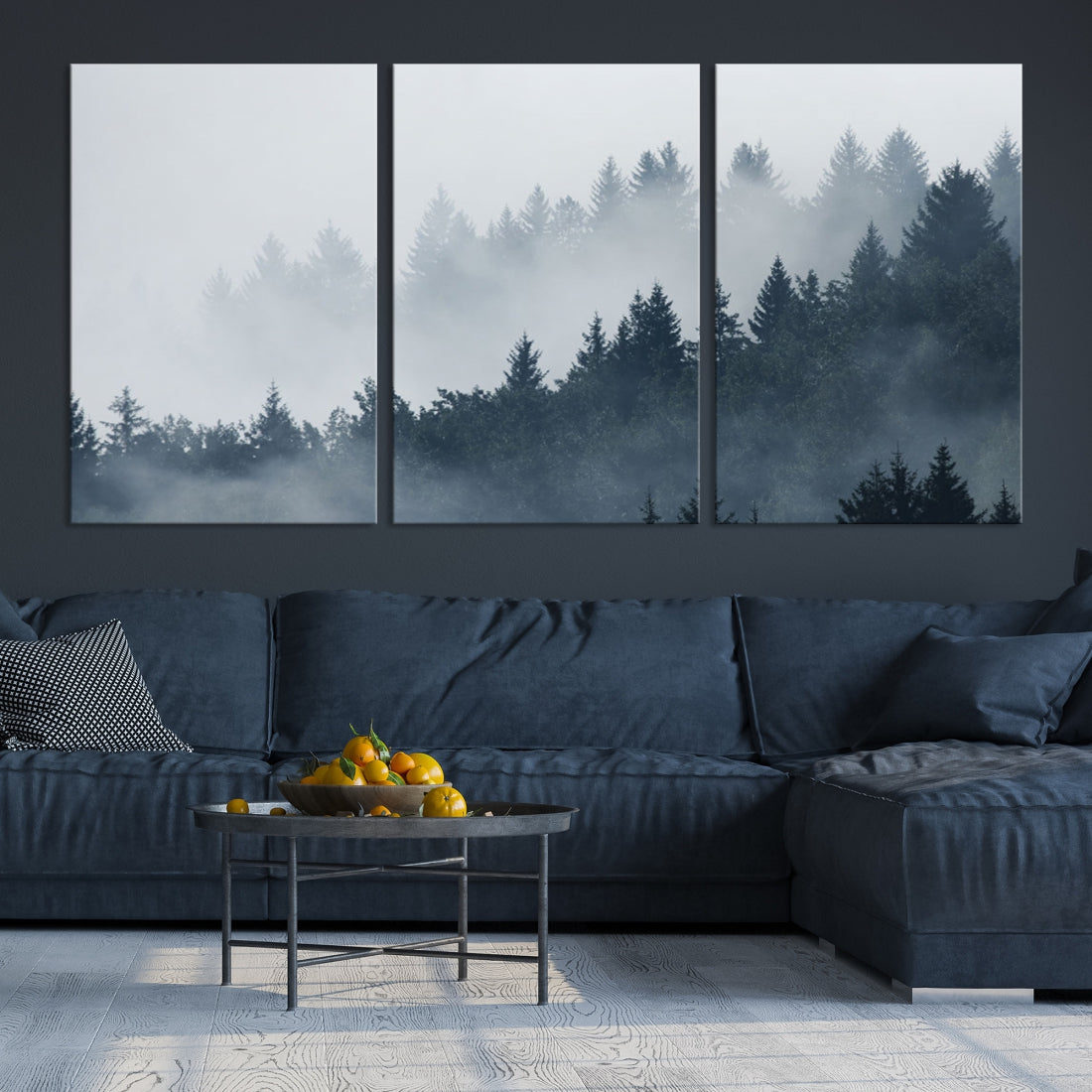 Bring the Peaceful Beauty of a Misty Foggy Forest with Clouds to Your Home with Our Nature Wall Art Canvas Print
