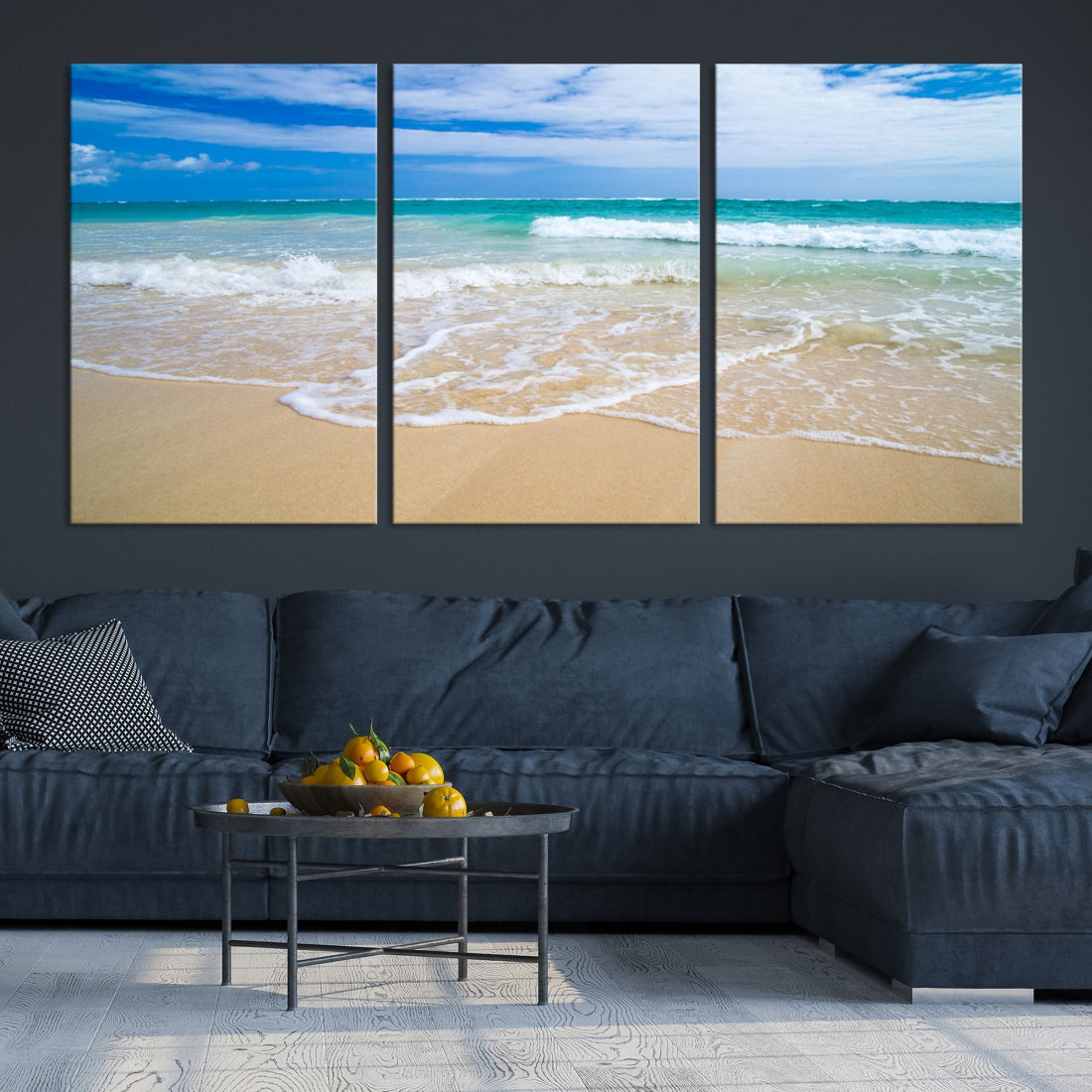 Soothing Tropical Beach Wall Art Canvas Print Coastal Ocean Holiday Season Wall Decor