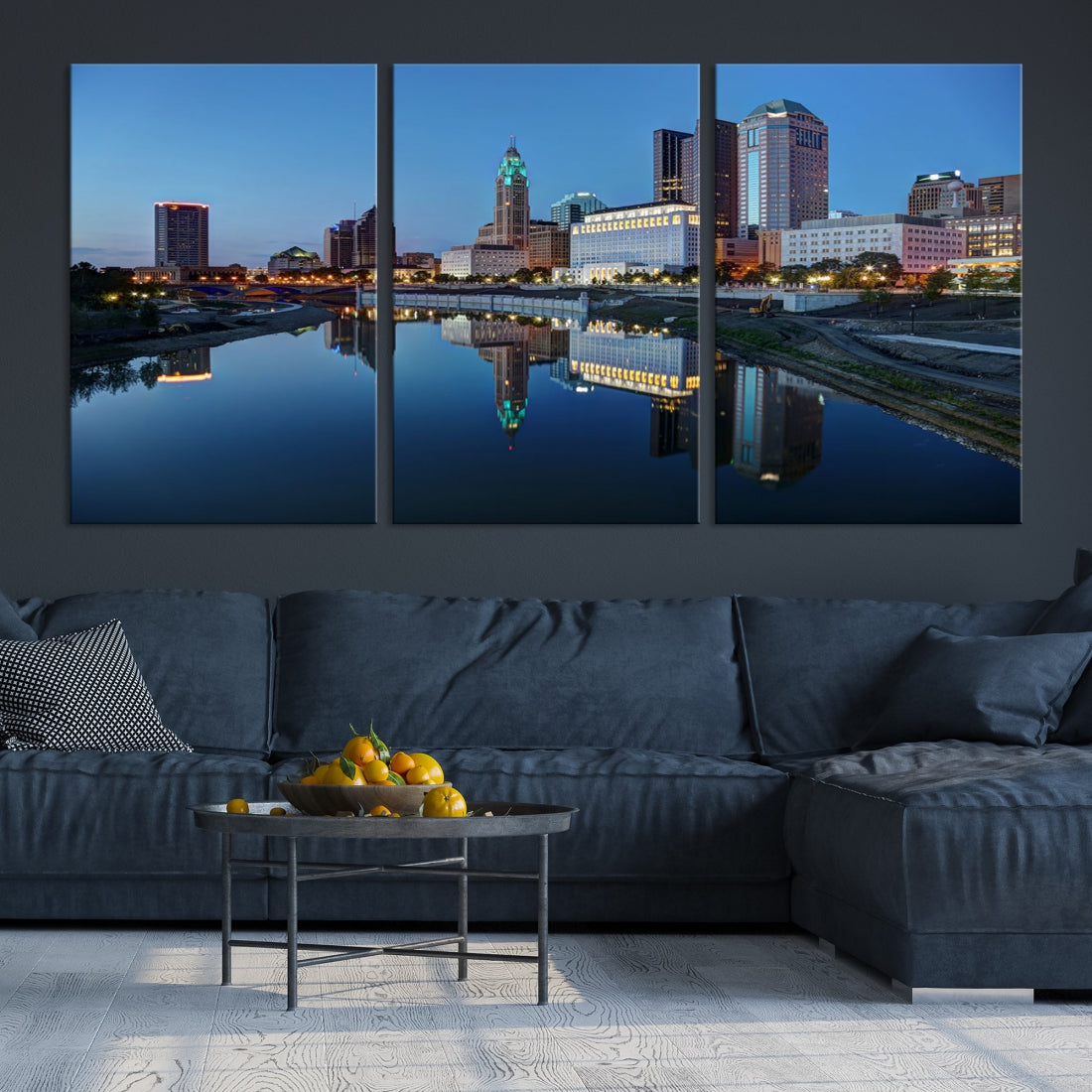 Columbus Downtown Photo Print Extra Large Skyline Wall Art Canvas Wall Decor