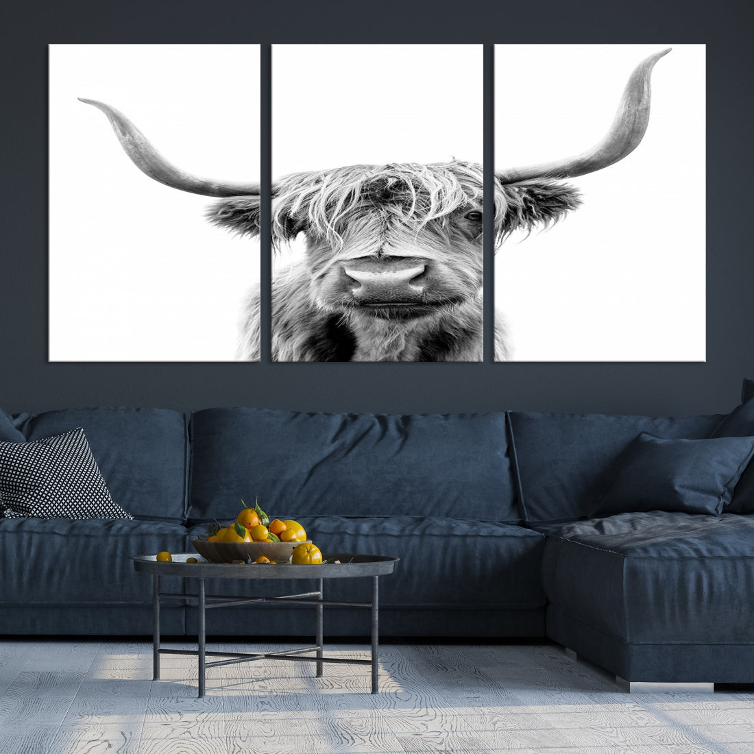 Bring the Charm of a Scottish Highland Cow to Your Farmhouse with Our Wall Art Canvas PrintA Rustic & Cozy Decor