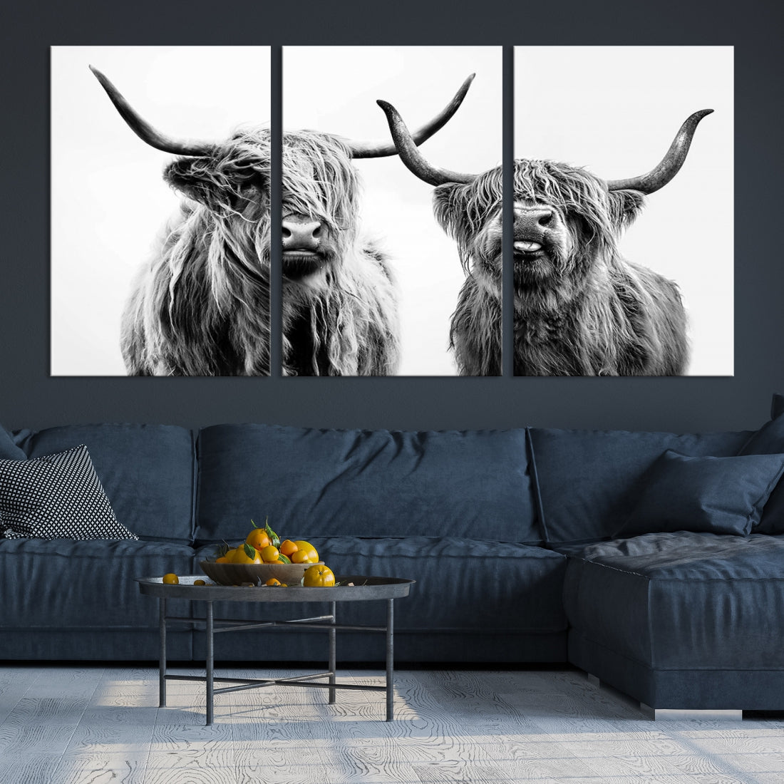 Bring the Charm of a Scottish Highland Cow to Your Farmhouse with Our Wall Art Canvas PrintA Rustic & Cozy Decor