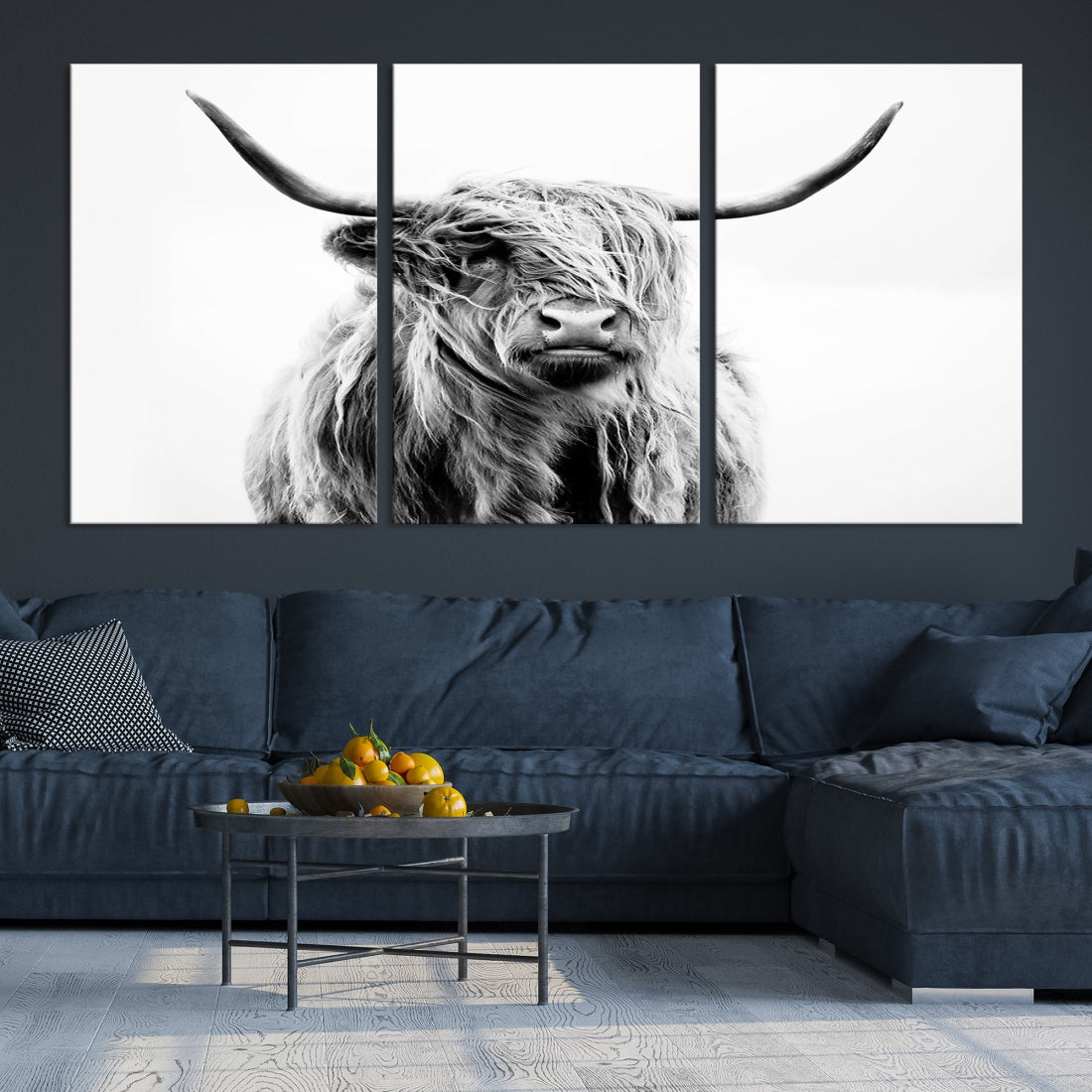 Bring the Charm of a Scottish Highland Cow to Your Farmhouse with Our Wall Art Canvas PrintA Rustic & Cozy Decor