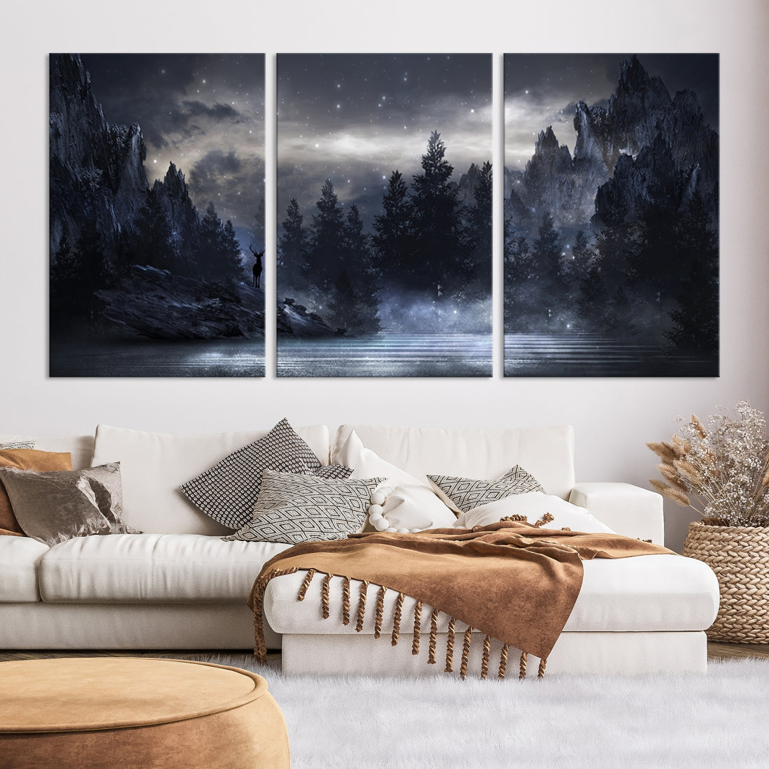 Thrilling Dark Forest Wall Art Canvas Print