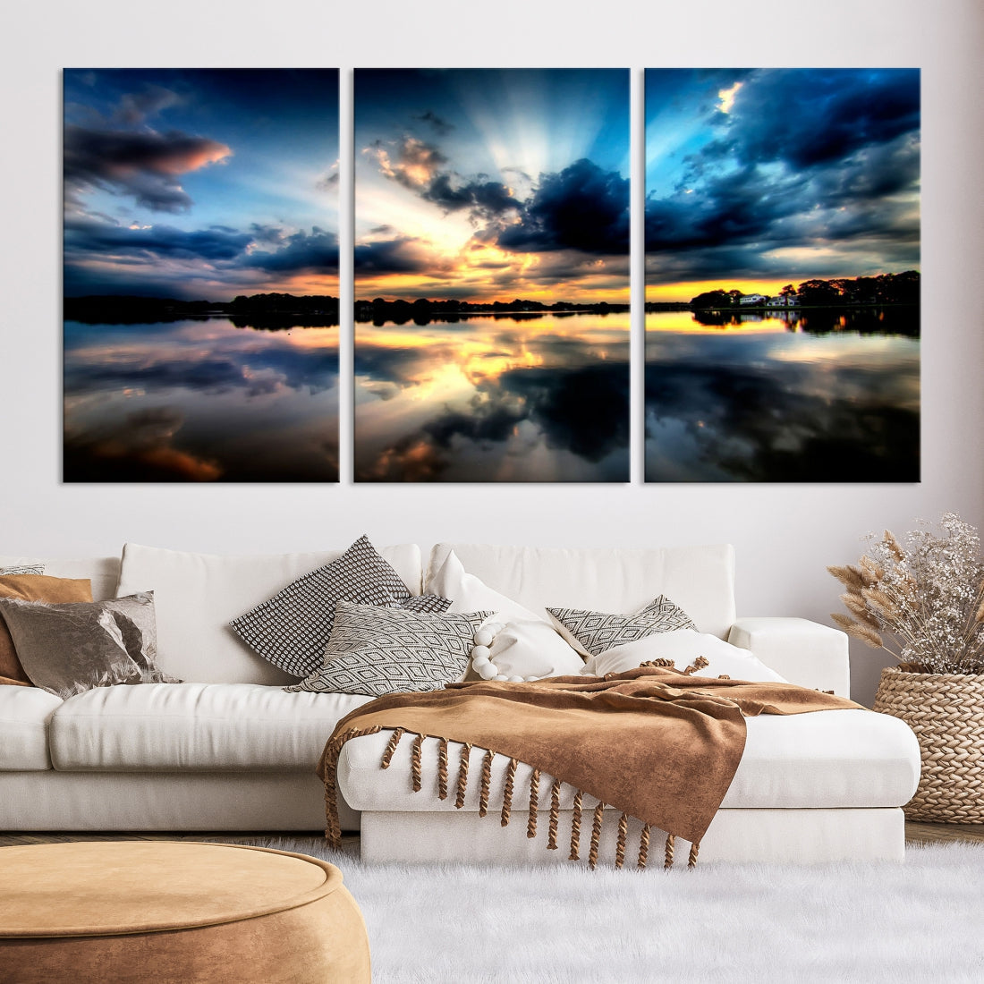 Blue Sunset to Your Walls with Our Beach View Canvas Wall Art Print