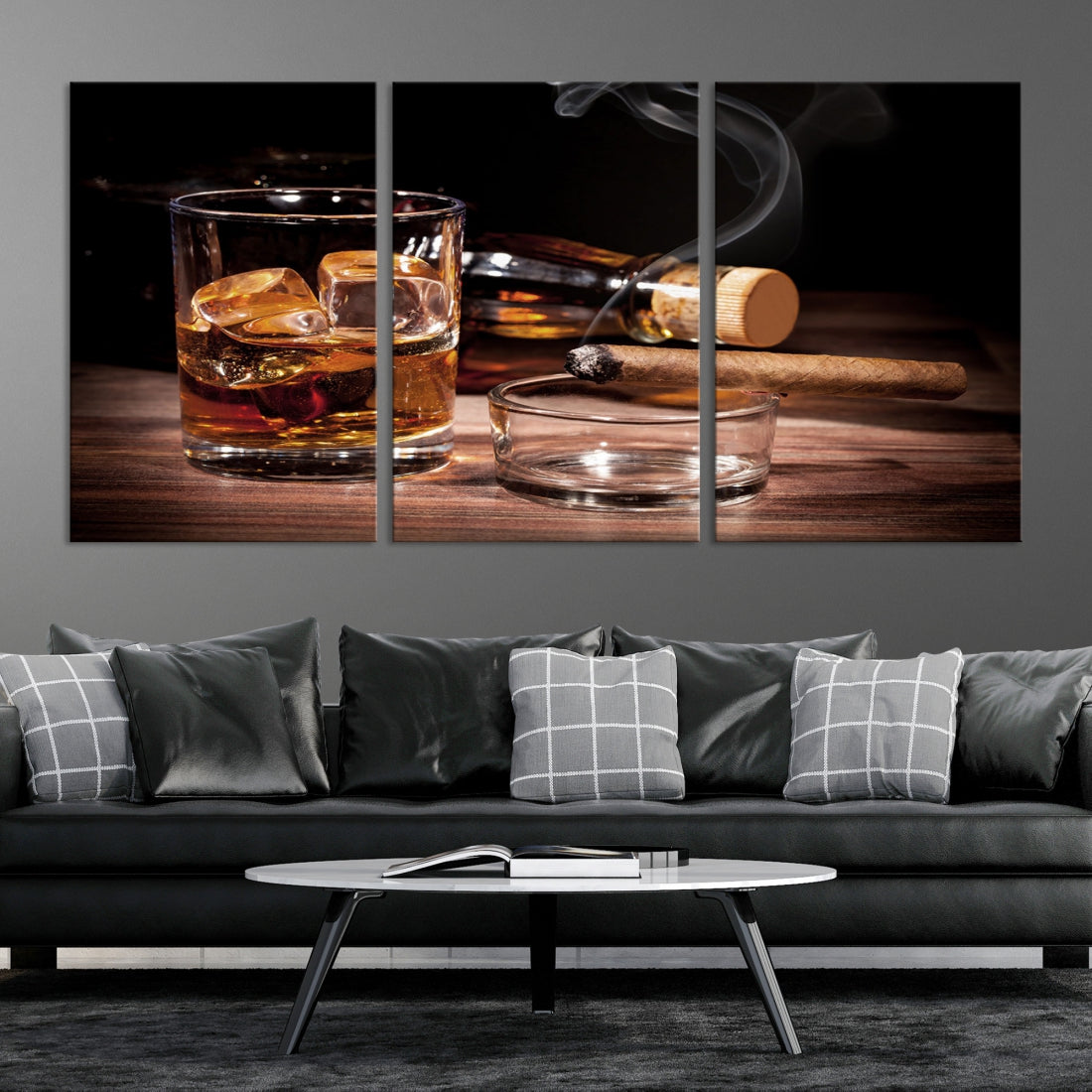 Elegant Whiskey Wall Art Canvas Print Bourbon Art Printing Modern Decor