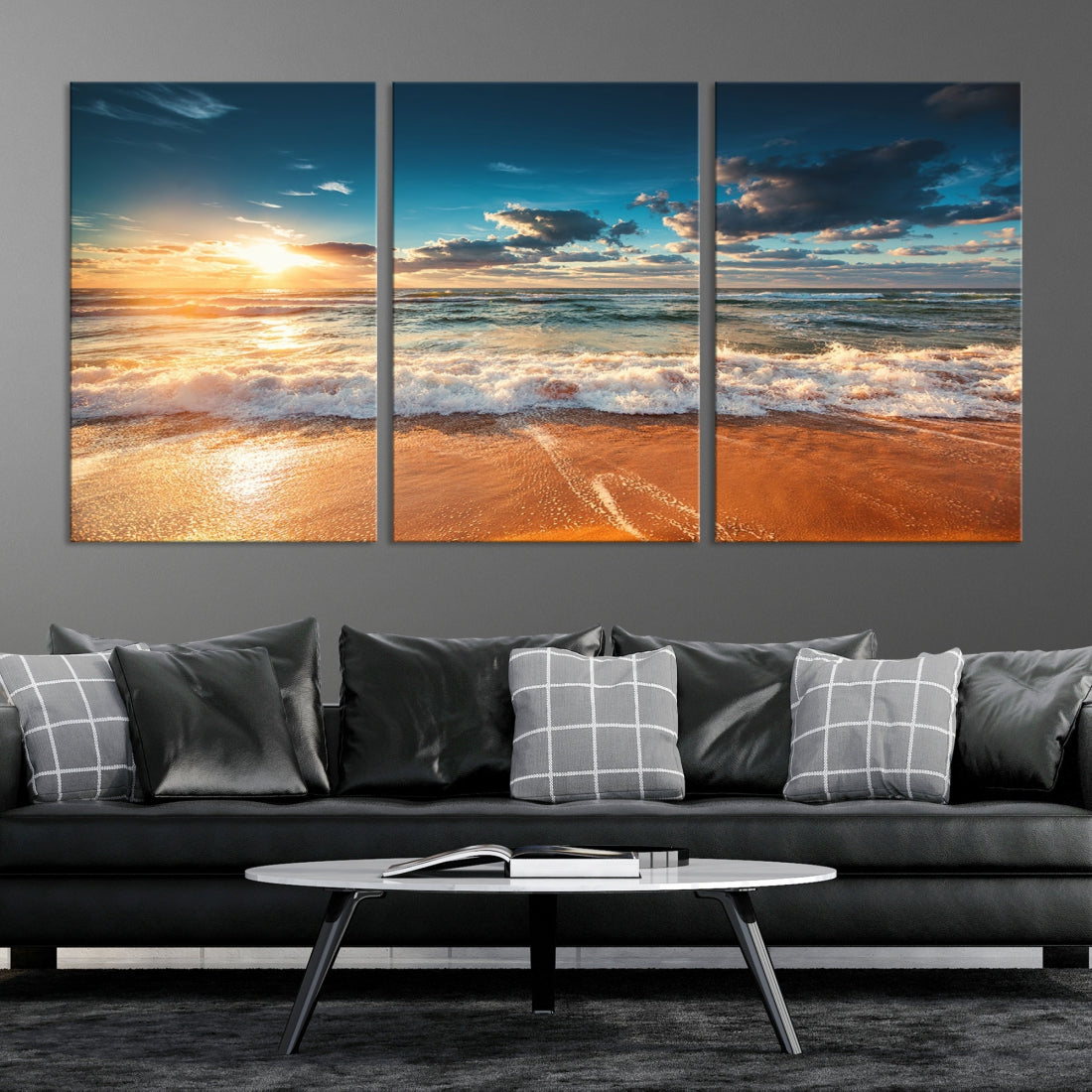 Ocean Beach Coastal Wall Art Canvas Print