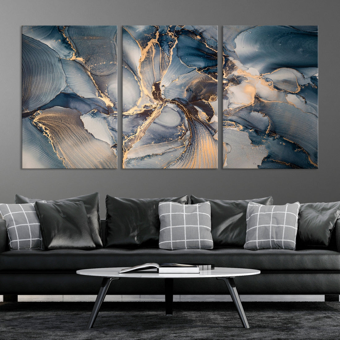 Abstract Wall Art Painting on Canvas Large Wood Framed Print