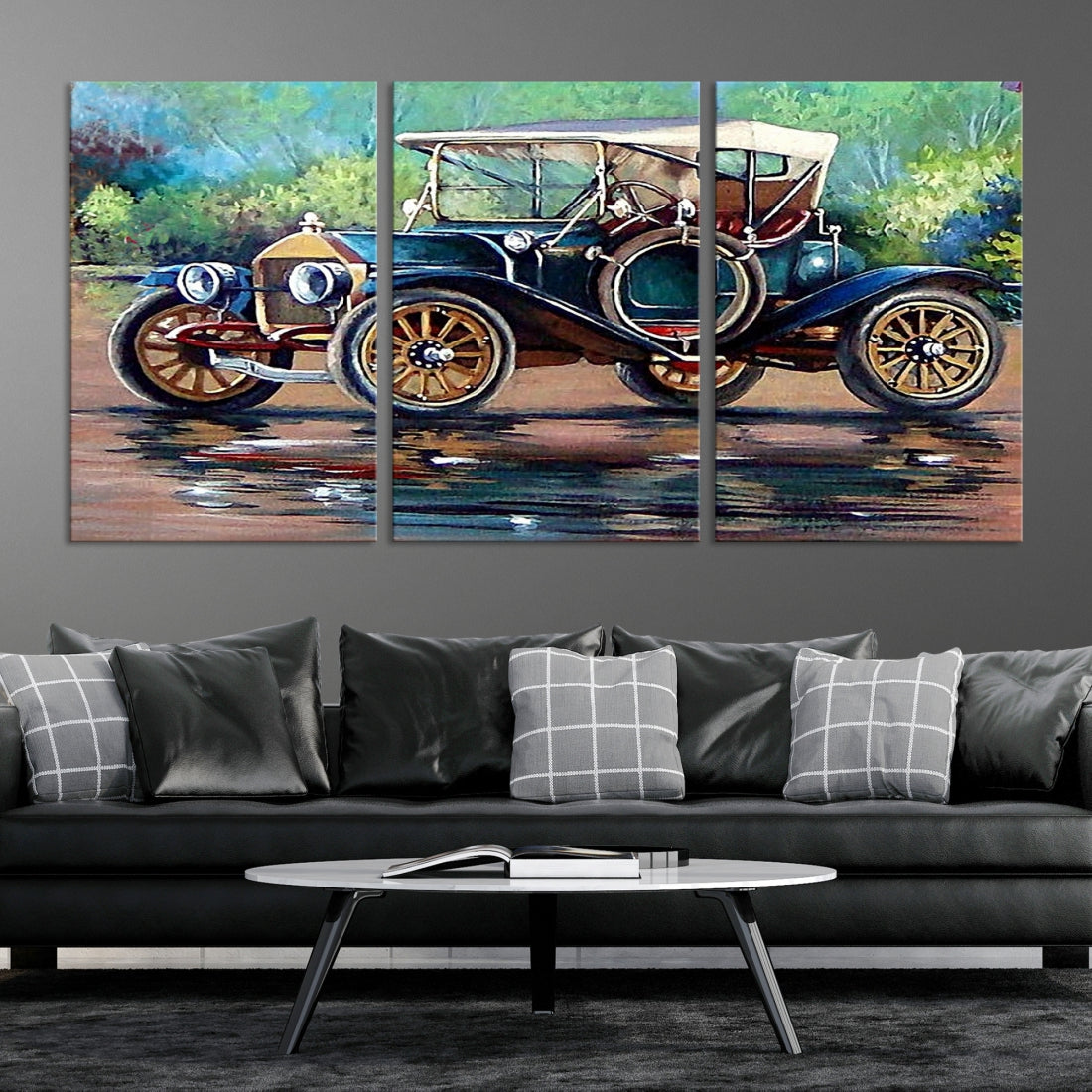 Oil Painting Old Retro Auto Car Giclee Canvas Extra Large Wall Art Print