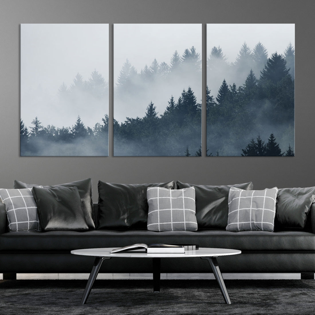 Bring the Peaceful Beauty of a Misty Foggy Forest with Clouds to Your Home with Our Nature Wall Art Canvas Print