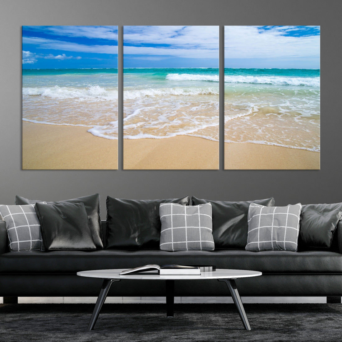 Soothing Tropical Beach Wall Art Canvas Print Coastal Ocean Holiday Season Wall Decor