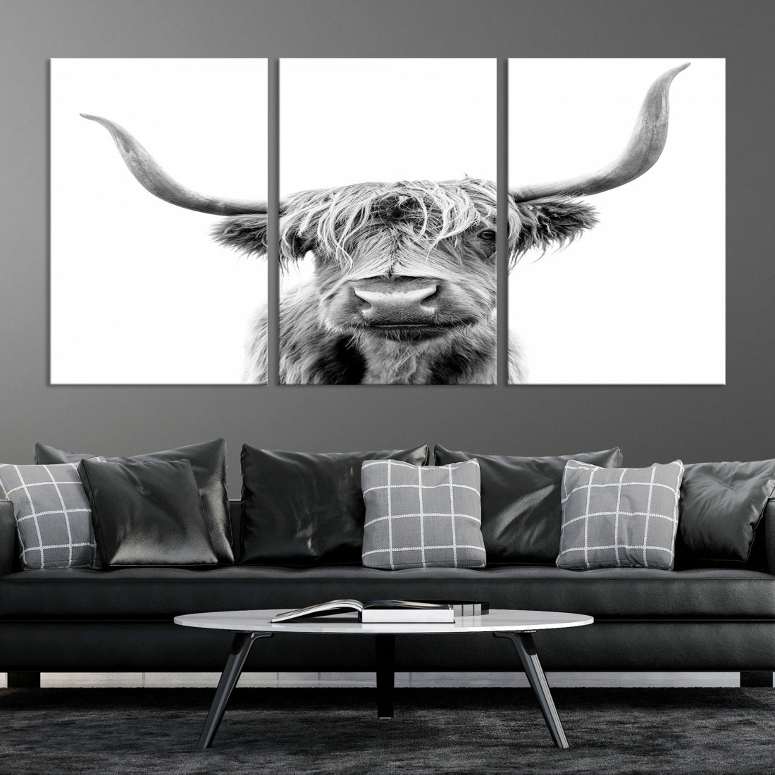 Bring the Charm of a Scottish Highland Cow to Your Farmhouse with Our Wall Art Canvas PrintA Rustic & Cozy Decor