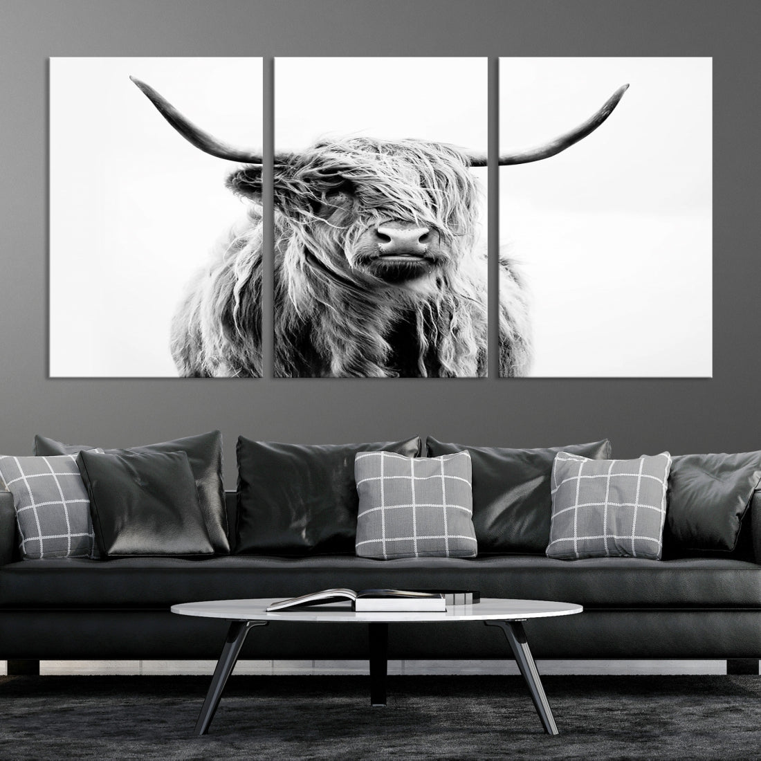 Bring the Charm of a Scottish Highland Cow to Your Farmhouse with Our Wall Art Canvas PrintA Rustic & Cozy Decor