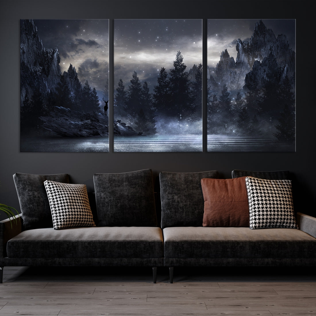 Thrilling Dark Forest Wall Art Canvas Print