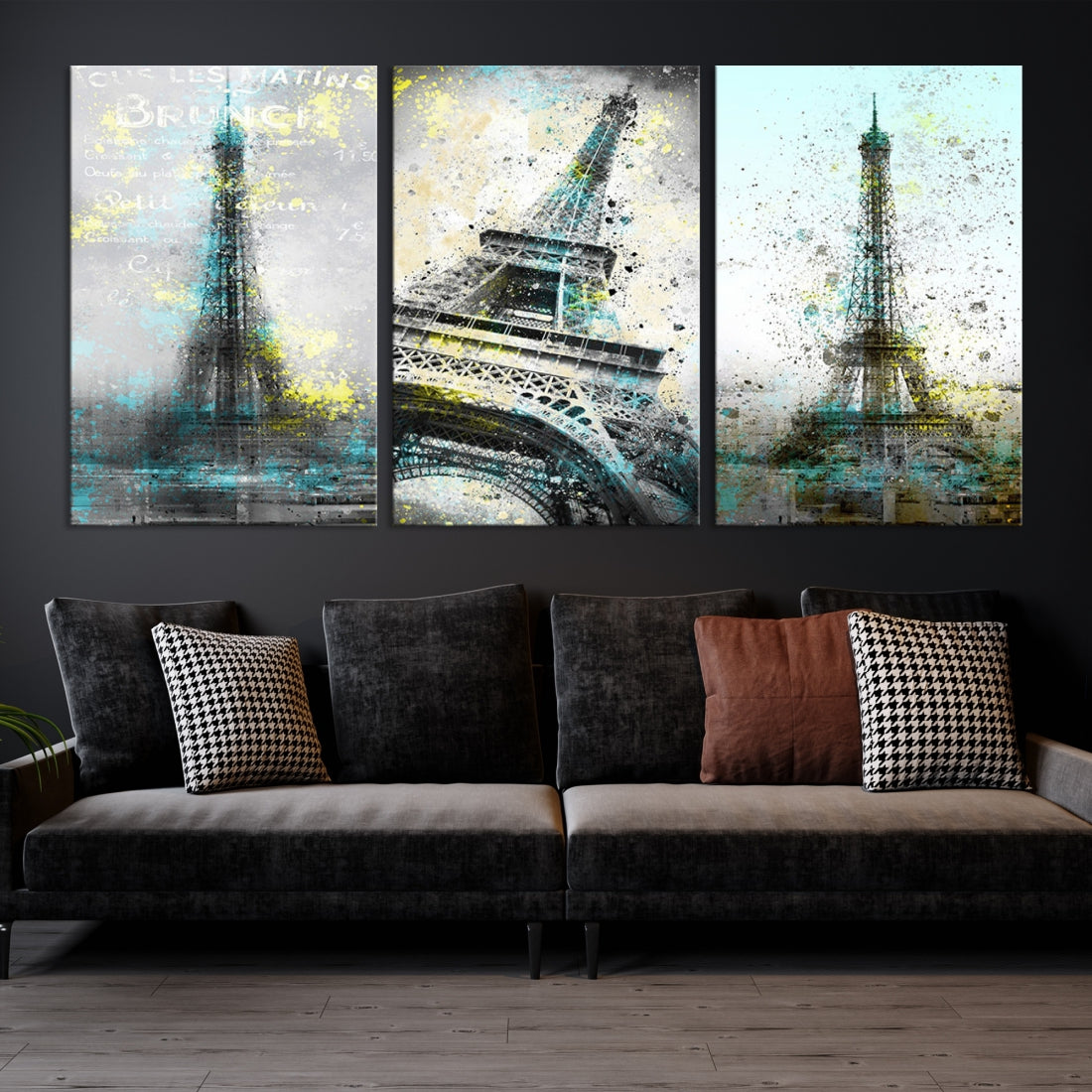 High Quality Antiqued Eiffel Tower Premium Giclee Canvas Wall Art Print