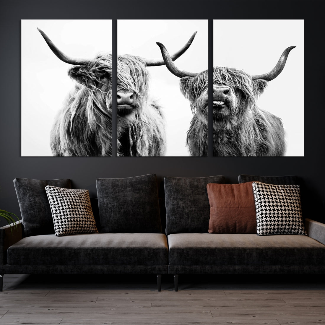 Bring the Charm of a Scottish Highland Cow to Your Farmhouse with Our Wall Art Canvas PrintA Rustic & Cozy Decor