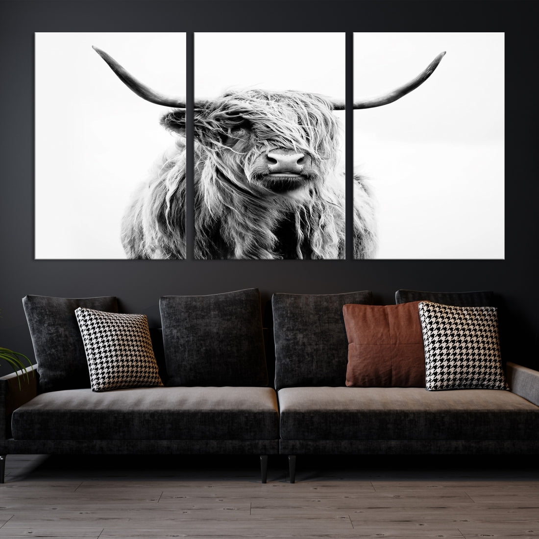 Bring the Charm of a Scottish Highland Cow to Your Farmhouse with Our Wall Art Canvas PrintA Rustic & Cozy Decor