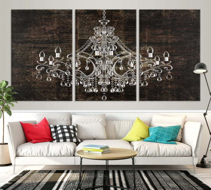 Rustic Chandelier Canvas Wall Art Giclee Print