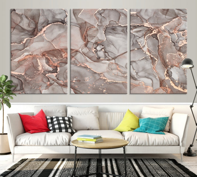 Rose Gold Marble Canvas Wall Art Giclee Print Abstract Wall Decor