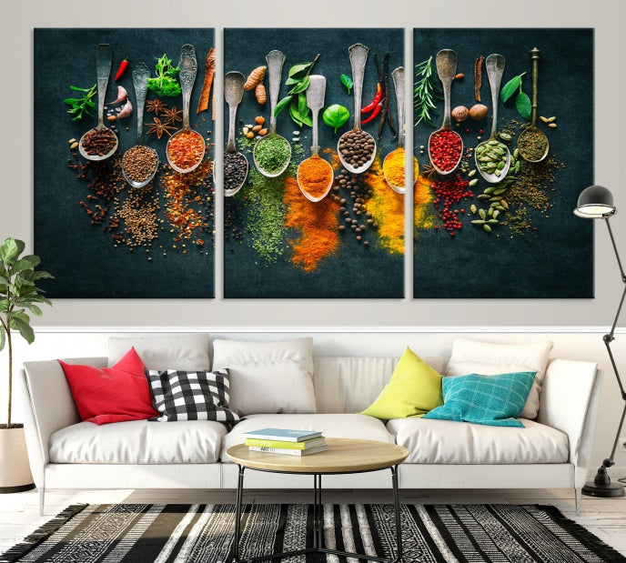 Add a Touch of Flavor to Your Kitchen with Our Large Spice Wall Art Canvas PrintA Decorative & Inspiring Decor Piece