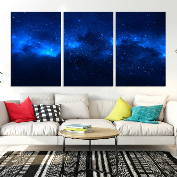 Nebula Clouds Night Sky Large Canvas Print Space Stars Wall Art Print