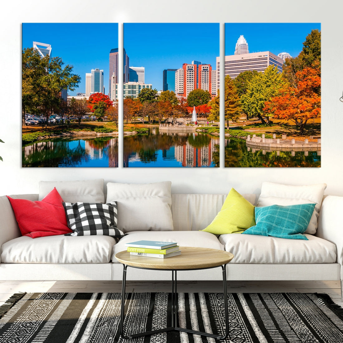 Charlotte City Photo Print Framed Canvas Wall Art Cityscape Wall Decor