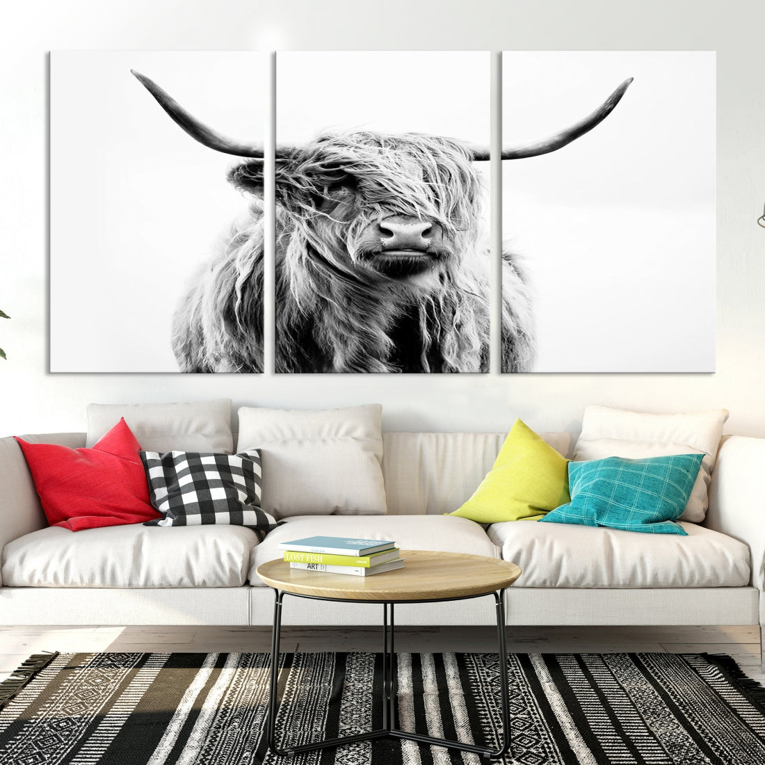 Bring the Charm of a Scottish Highland Cow to Your Farmhouse with Our Wall Art Canvas PrintA Rustic & Cozy Decor